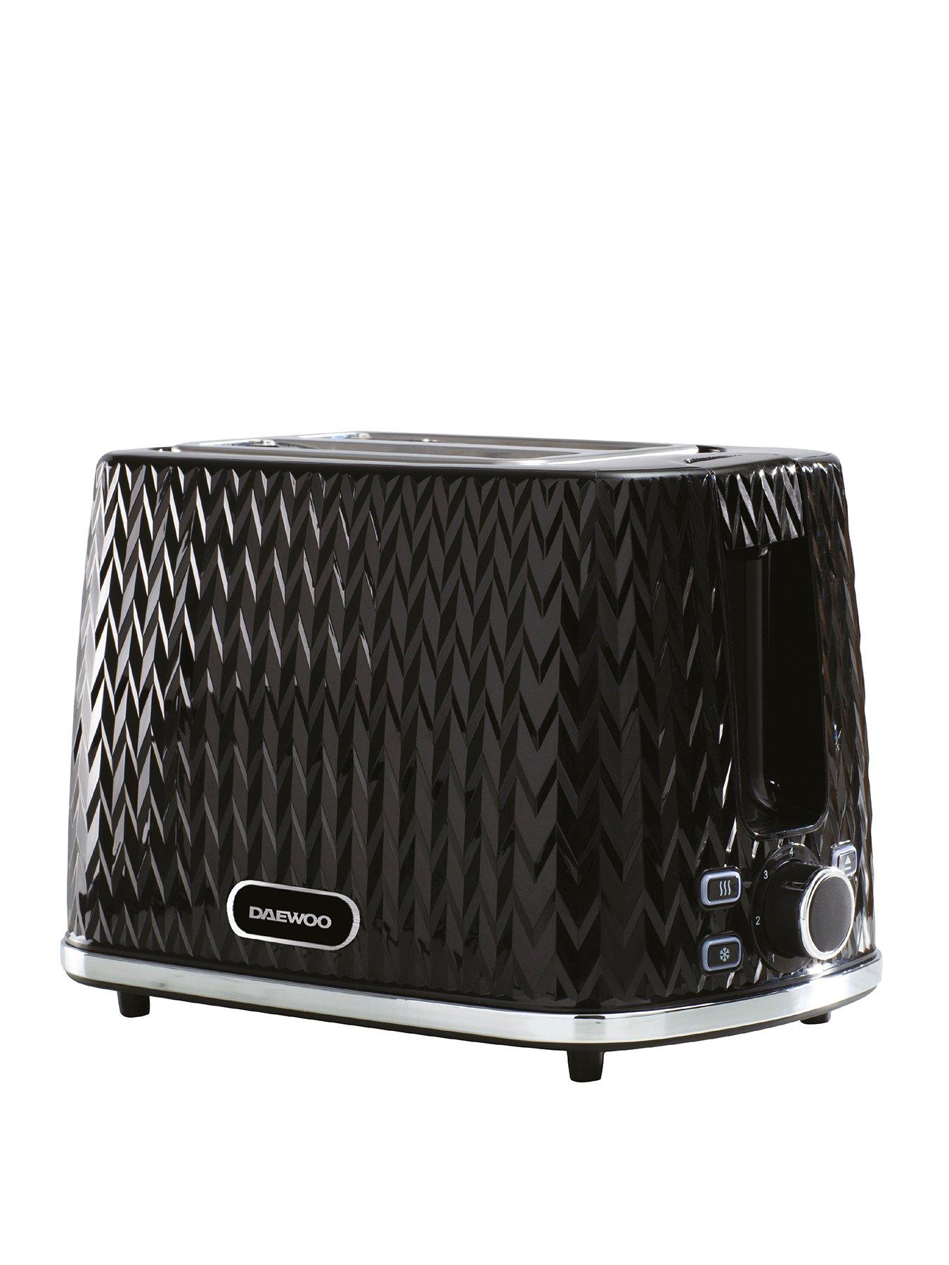 Product photograph of Daewoo Argyle 2 Slice Toaster- Black from very.co.uk