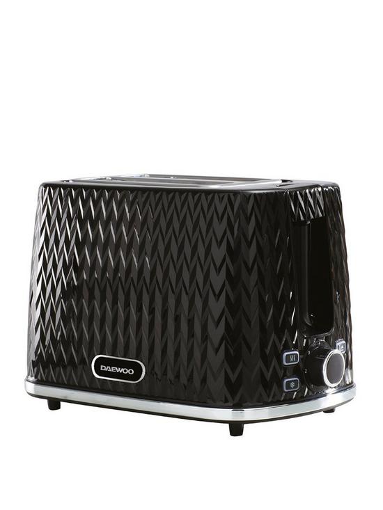 front image of daewoo-argyle-2-slice-toaster--black