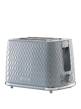 Product photograph of Daewoo Argyle 2 Slice Toaster- Grey from very.co.uk