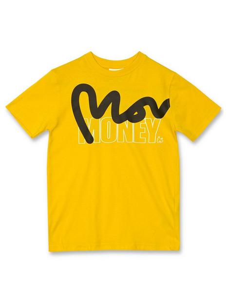 money-boys-stencil-block-short-sleeve-t-shirt-yellow