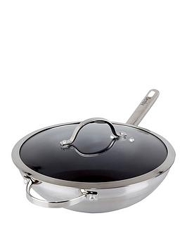 Product photograph of Denby Stainless Steel Wok from very.co.uk