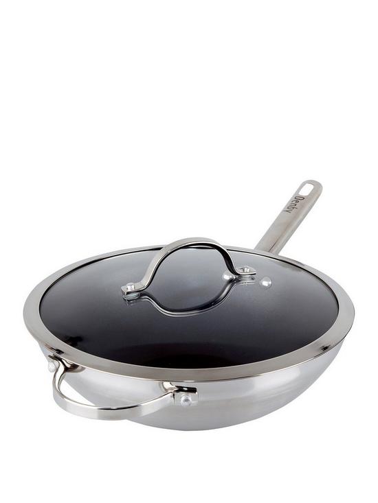 front image of denby-stainless-steel-wok