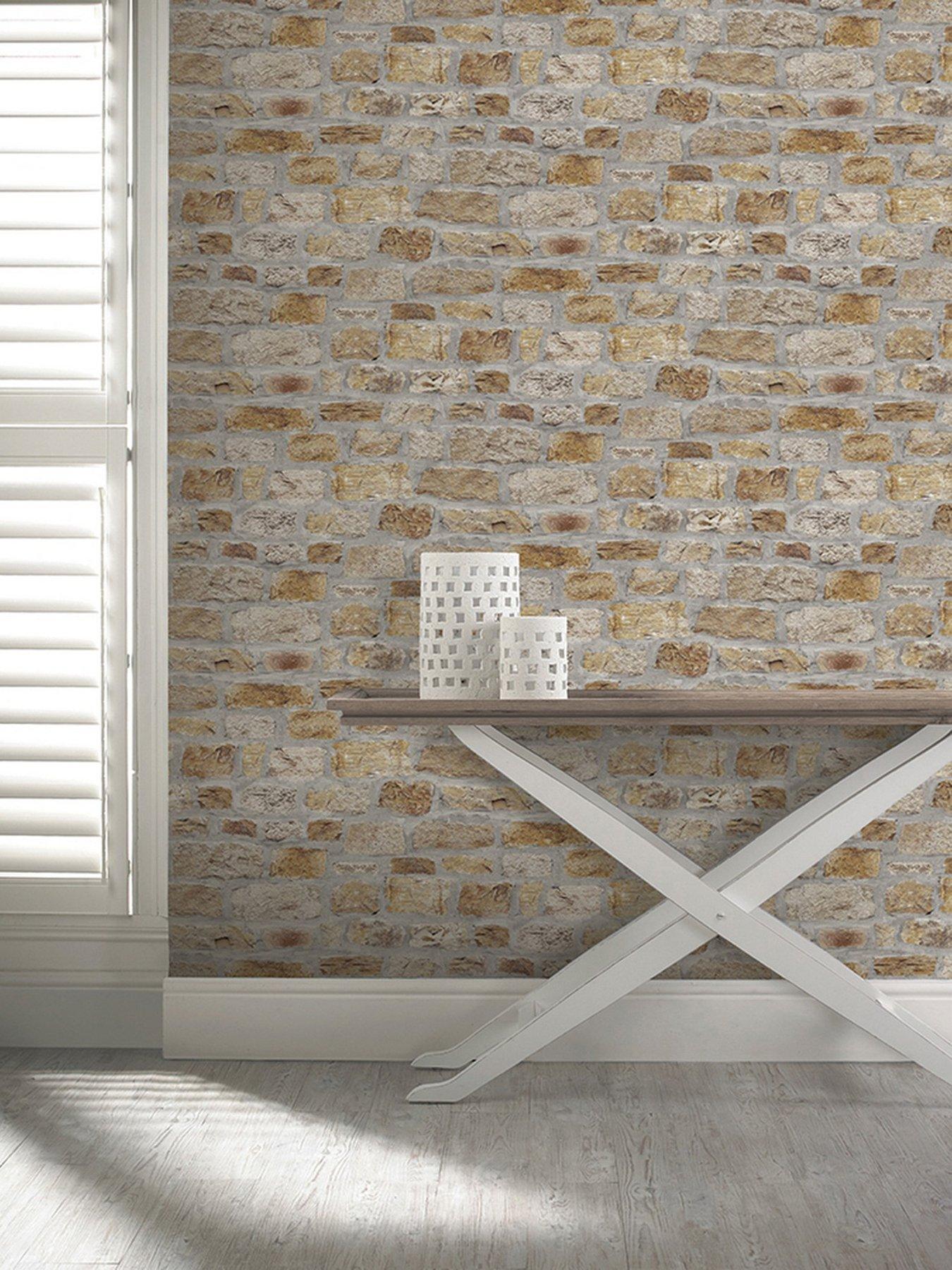 Product photograph of Arthouse Country Stone Wallpaper from very.co.uk