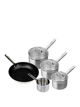 Product photograph of Denby Stainless Steel 5 Piece Pan Set from very.co.uk