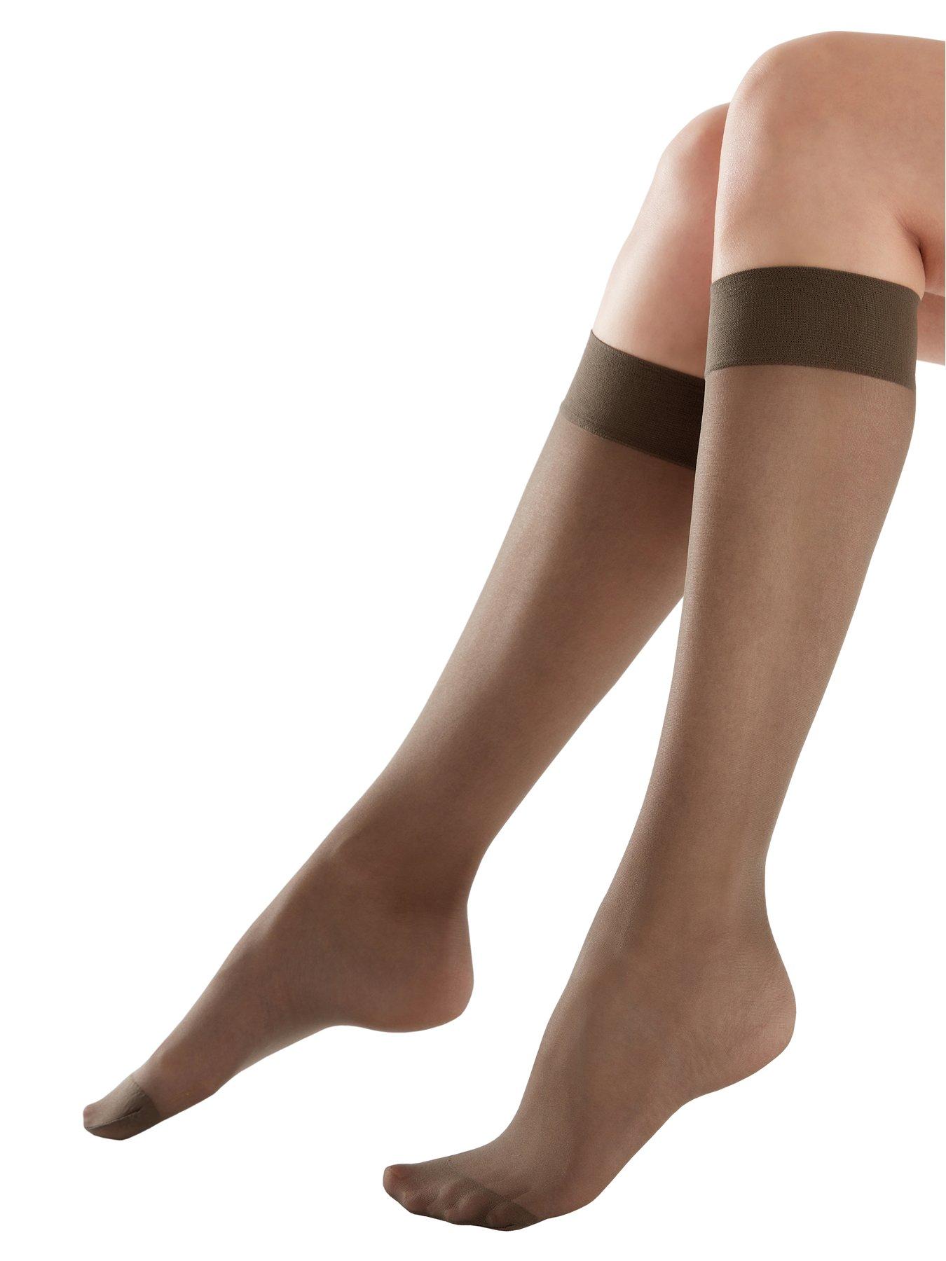 Pretty Polly 3 Pack 15 Denier Comfort Knee High Stockings - Barely Black