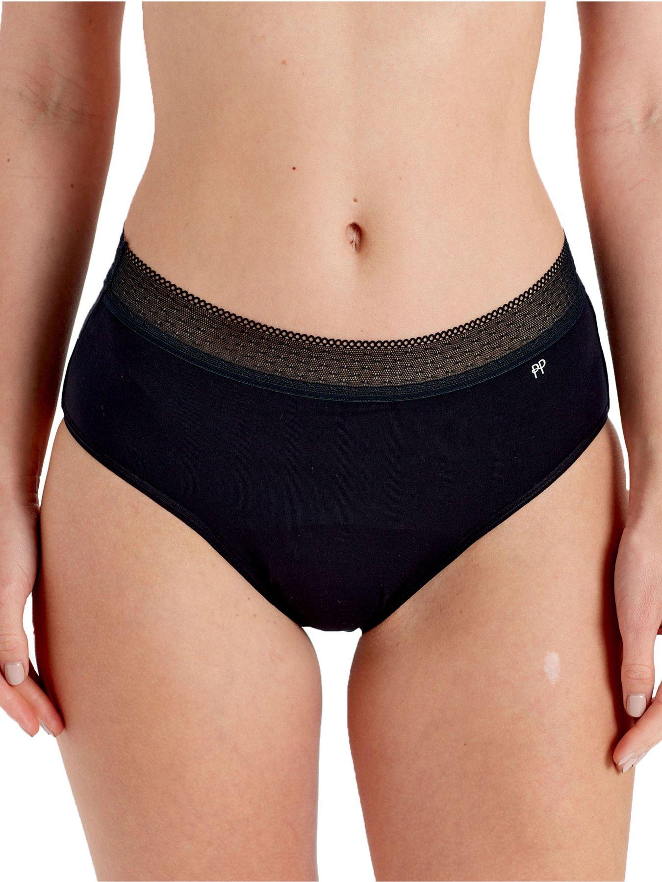 Image 1 of 5 of Pretty Polly Period Pant Midi Briefs - Black