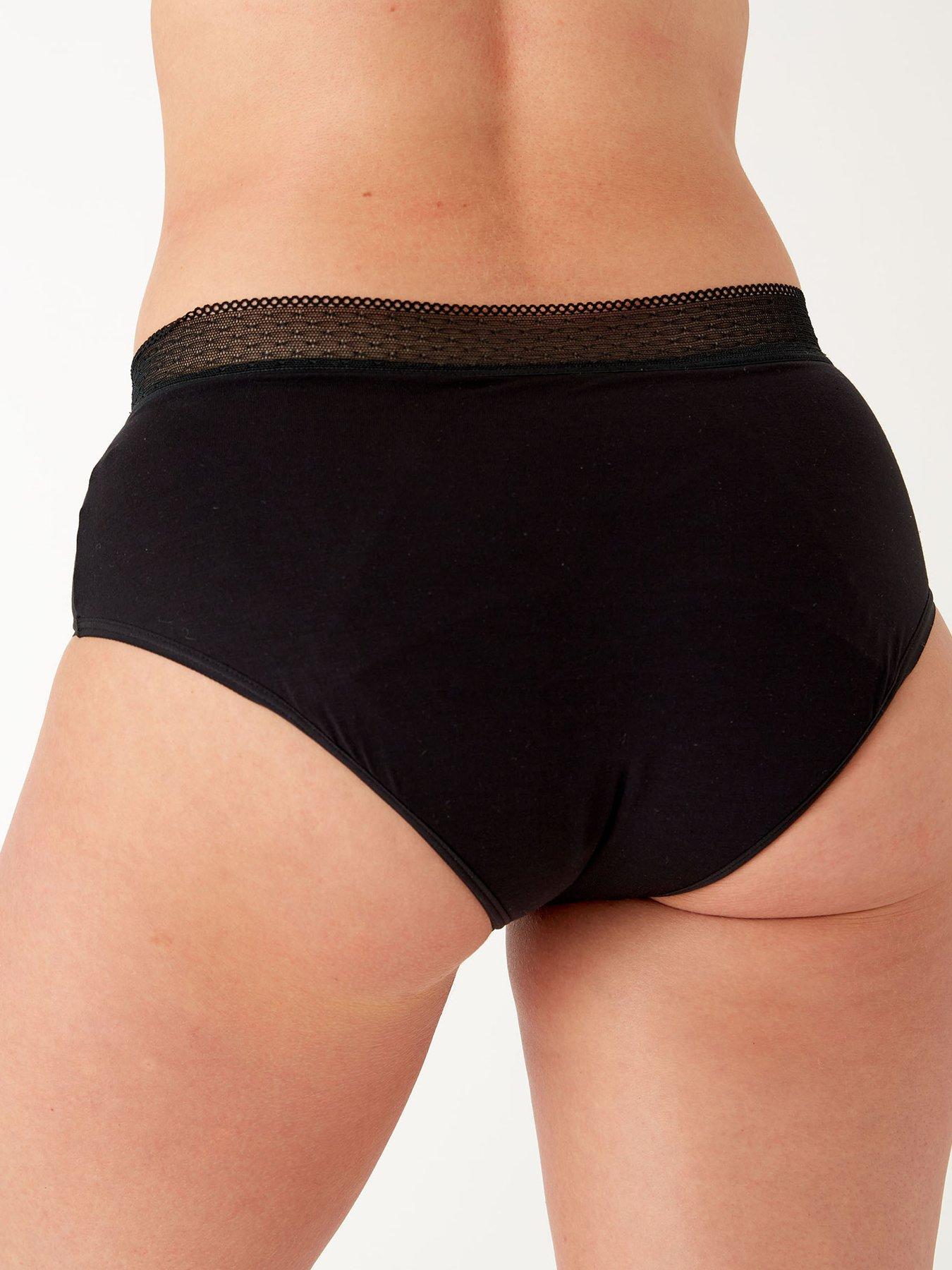 Image 2 of 3 of Pretty Polly Period Pant Hipster Shorts - Black