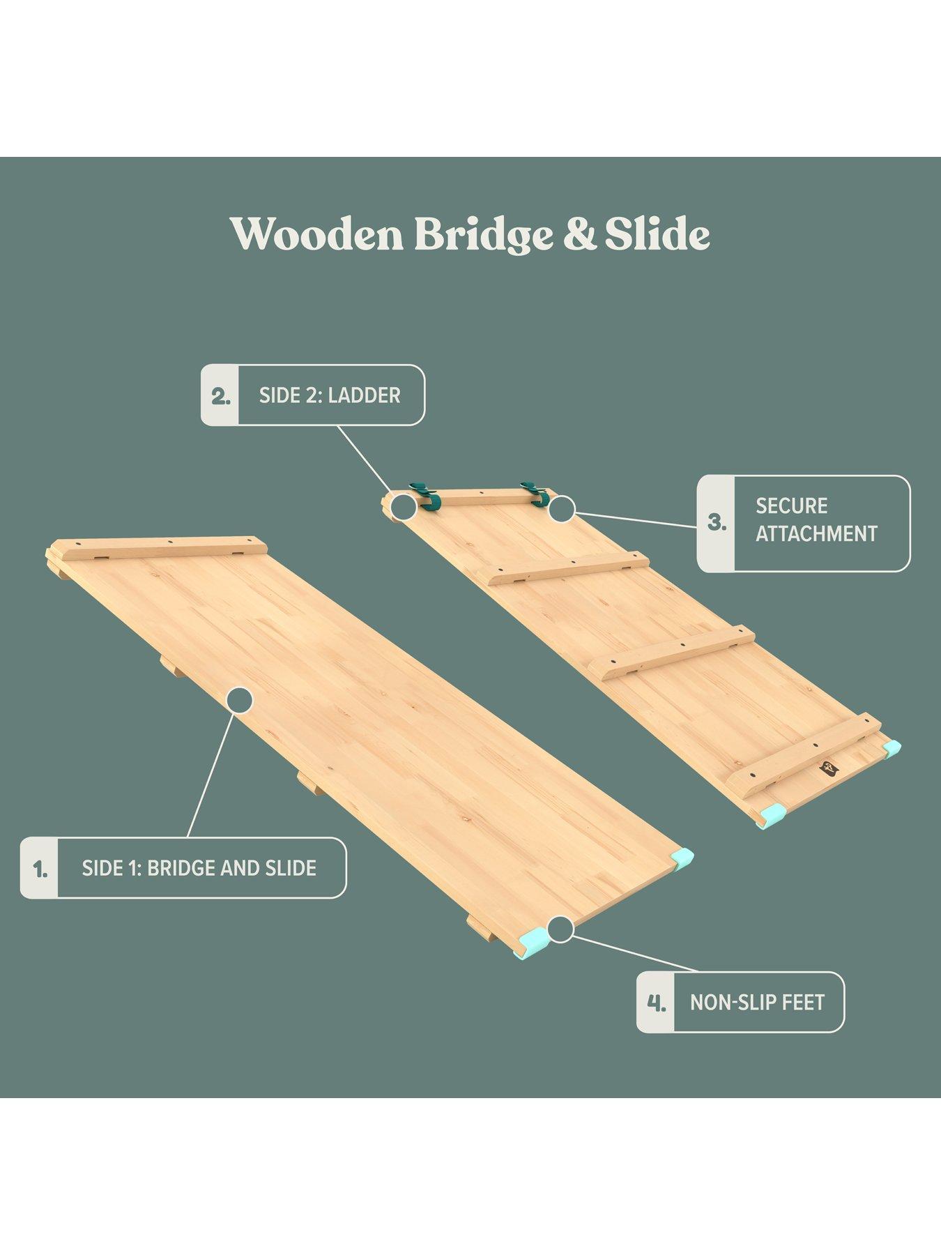 Image 2 of 8 of Active Tots Indoor Wooden Bridge &amp; Slide