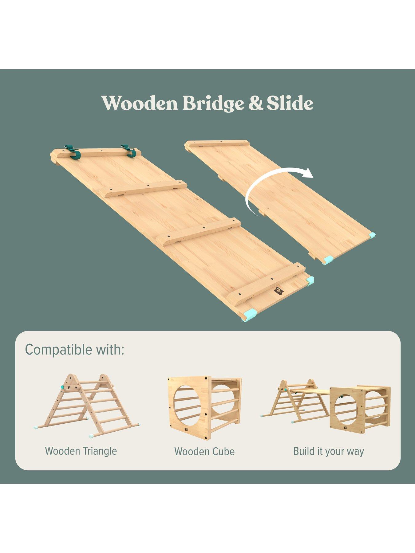 Image 3 of 8 of Active Tots Indoor Wooden Bridge &amp; Slide