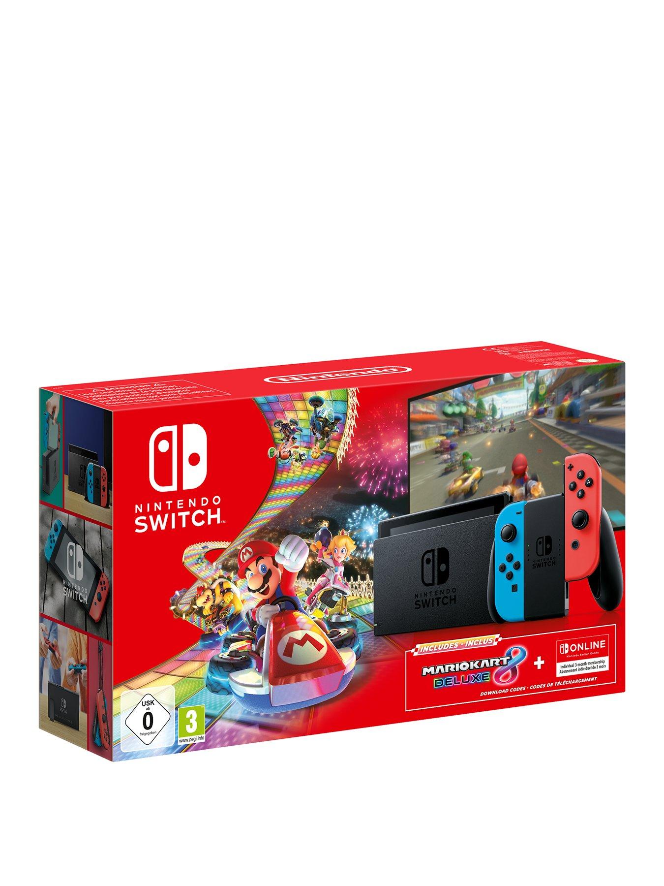 Nintendo Switch Neon Console with FREE Mario Kart 8 Download + 3 Month