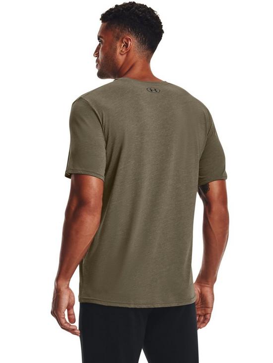 stillFront image of under-armour-training-sportstyle-left-chest-logo-short-sleevenbspt-shirt-khaki