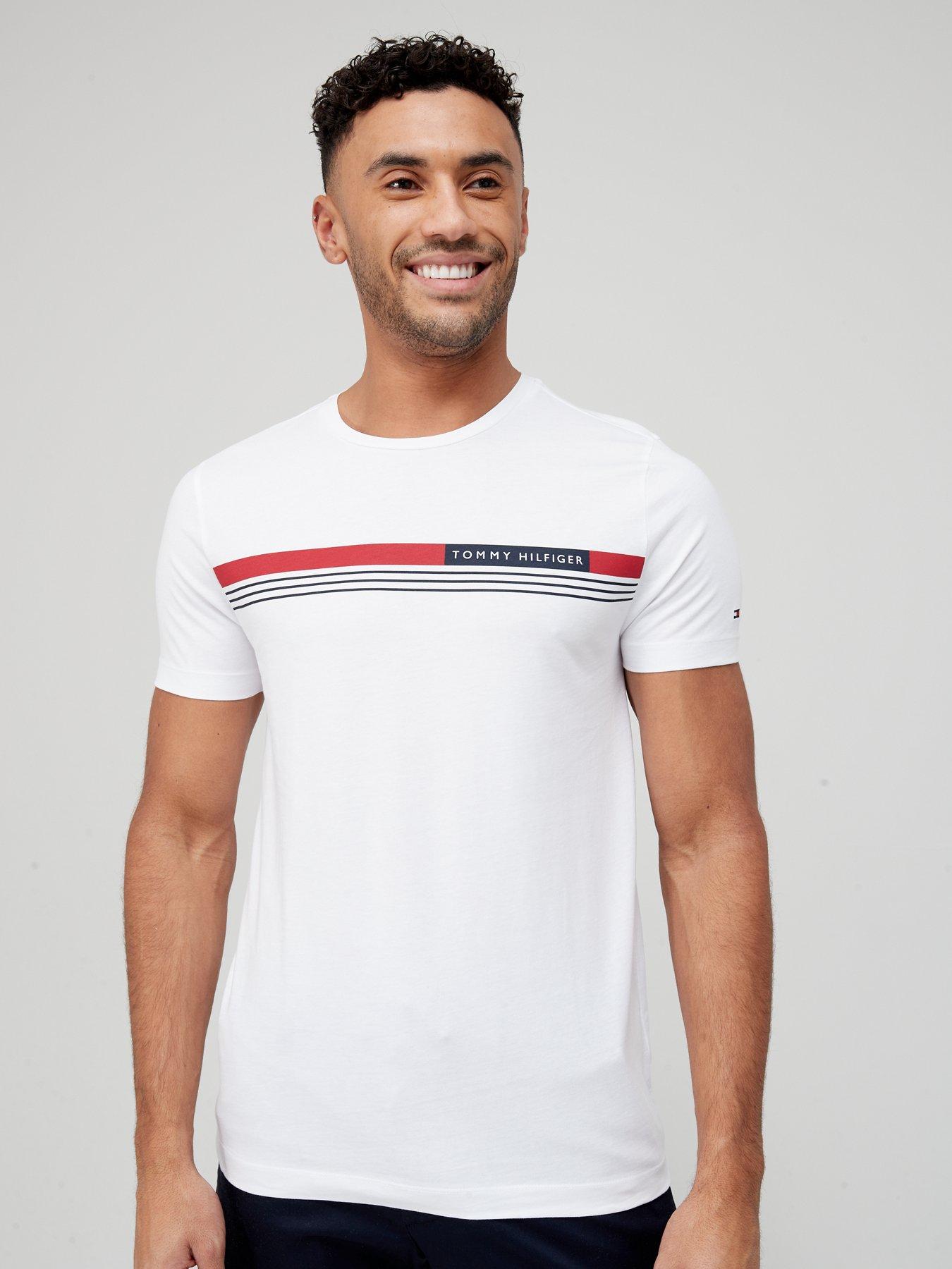 Tommy Hilfiger Corp Chest Front Logo T-Shirt - White | very.co.uk