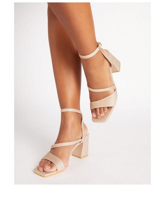 stillFront image of quiz-glitter-block-heel-sandals