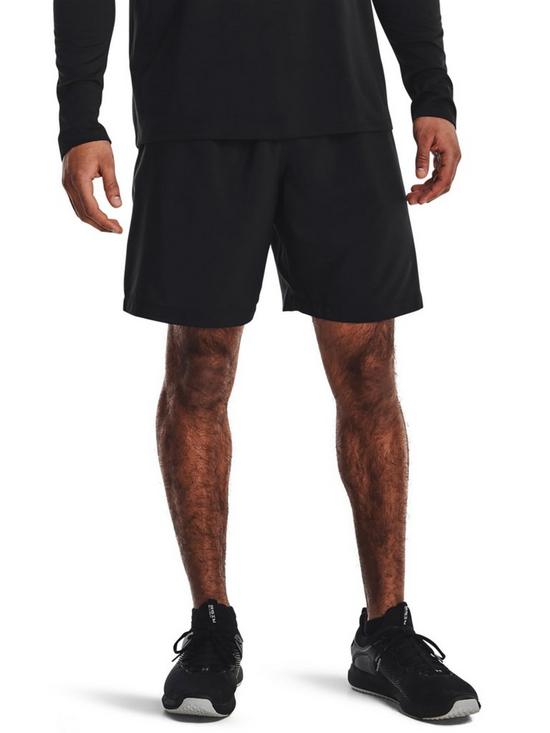 front image of under-armour-training-woven-graphic-shorts