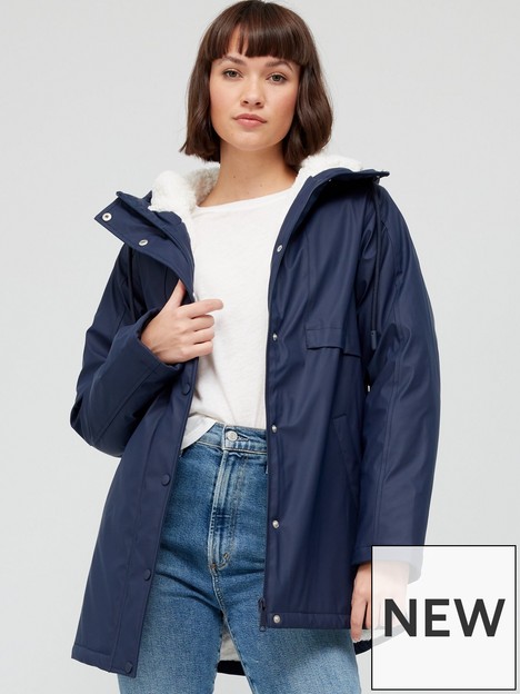 v-by-very-fleece-lined-pu-water-resistant-coat-navy