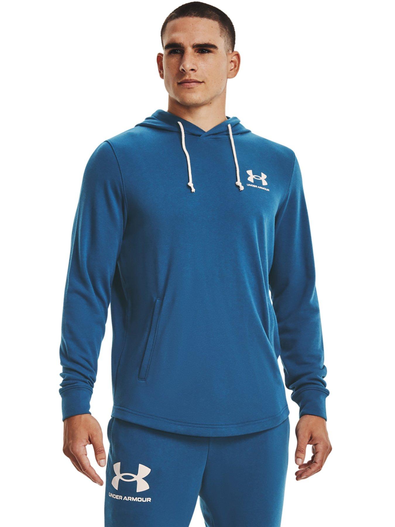 Men Training Rival Terry Hoodie - Navy/White