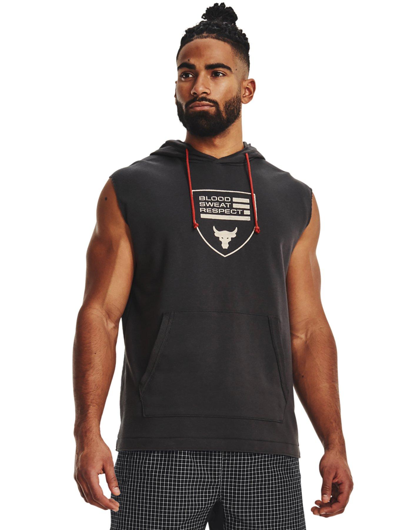 UNDER ARMOUR Training Project Rock Heavyweight Terry Sleeveless Hoodie ...