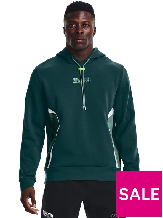 front image of under-armour-training-summit-knit-hoodie-green