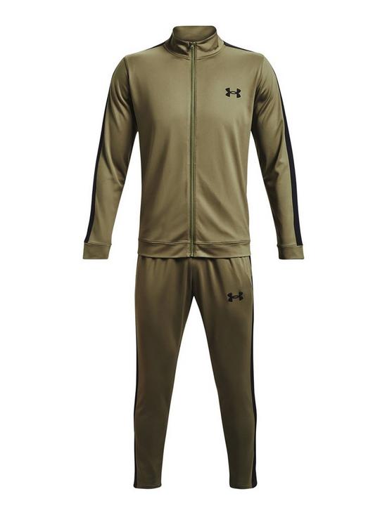front image of under-armour-training-knit-tracksuit-khaki