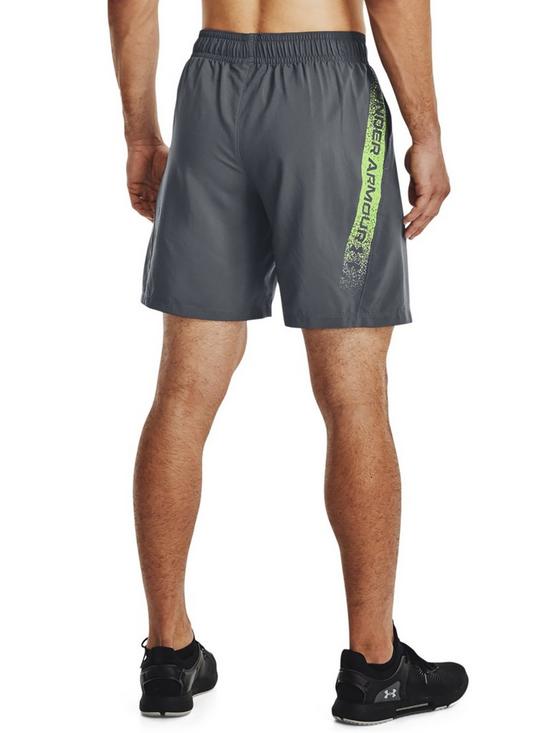 stillFront image of under-armour-training-woven-graphic-shorts-grey