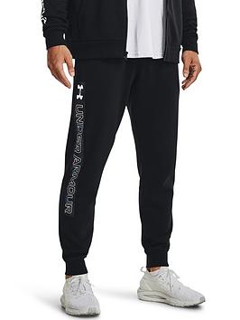 under armour training rival fleece graphic joggers - black/white