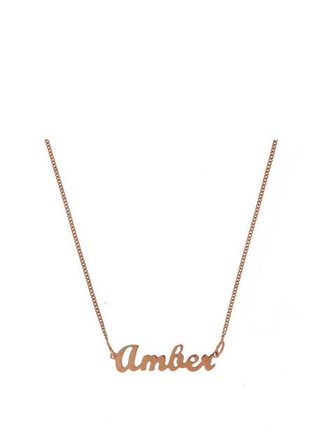 the-love-silver-collection-18ct-rose-gold-plated-sterling-silver-adjustable-childrens-name-necklace
