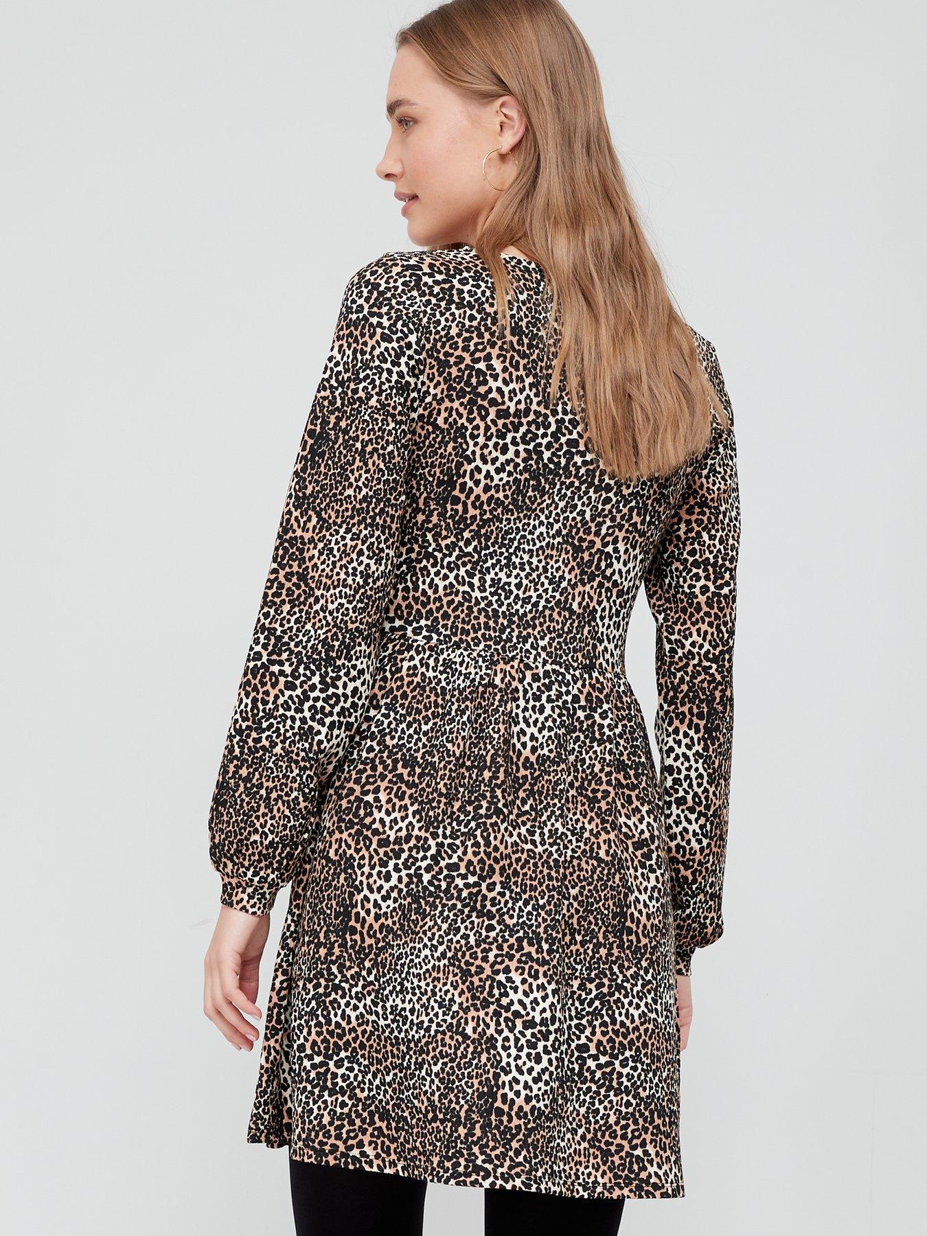 v by very leopard print dress