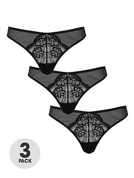 Ann Summers Sexy Lace Planet 3Pp Thong Black