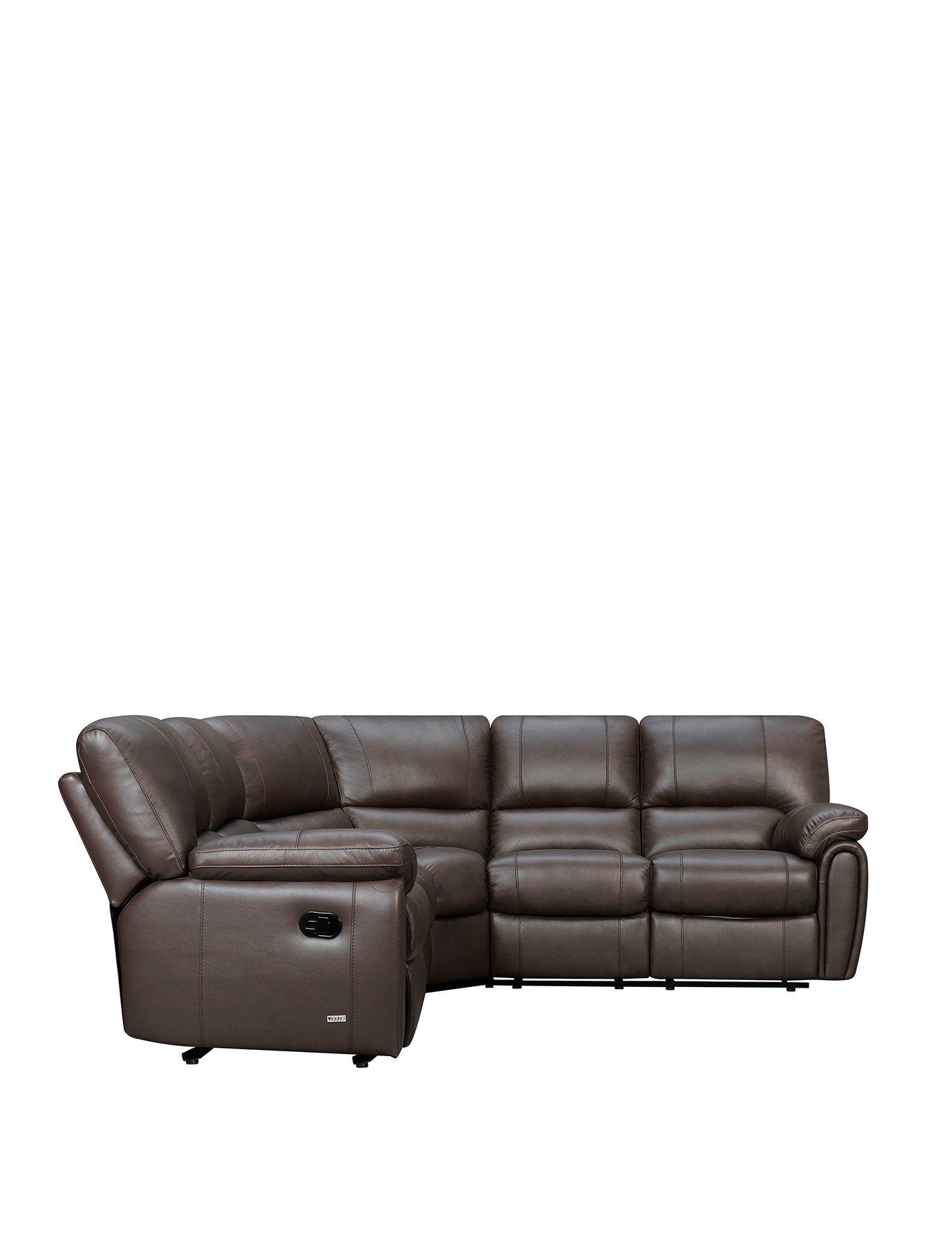 Image 3 of 6 of undefined Leighton&nbsp;Leather/Faux Leather High Back&nbsp;Recliner Corner Group - Brown