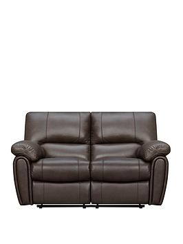 Product photograph of Leighton Leather 2 Seater High Back Recliner Sofa - Brown - Fsc Reg Certified from very.co.uk