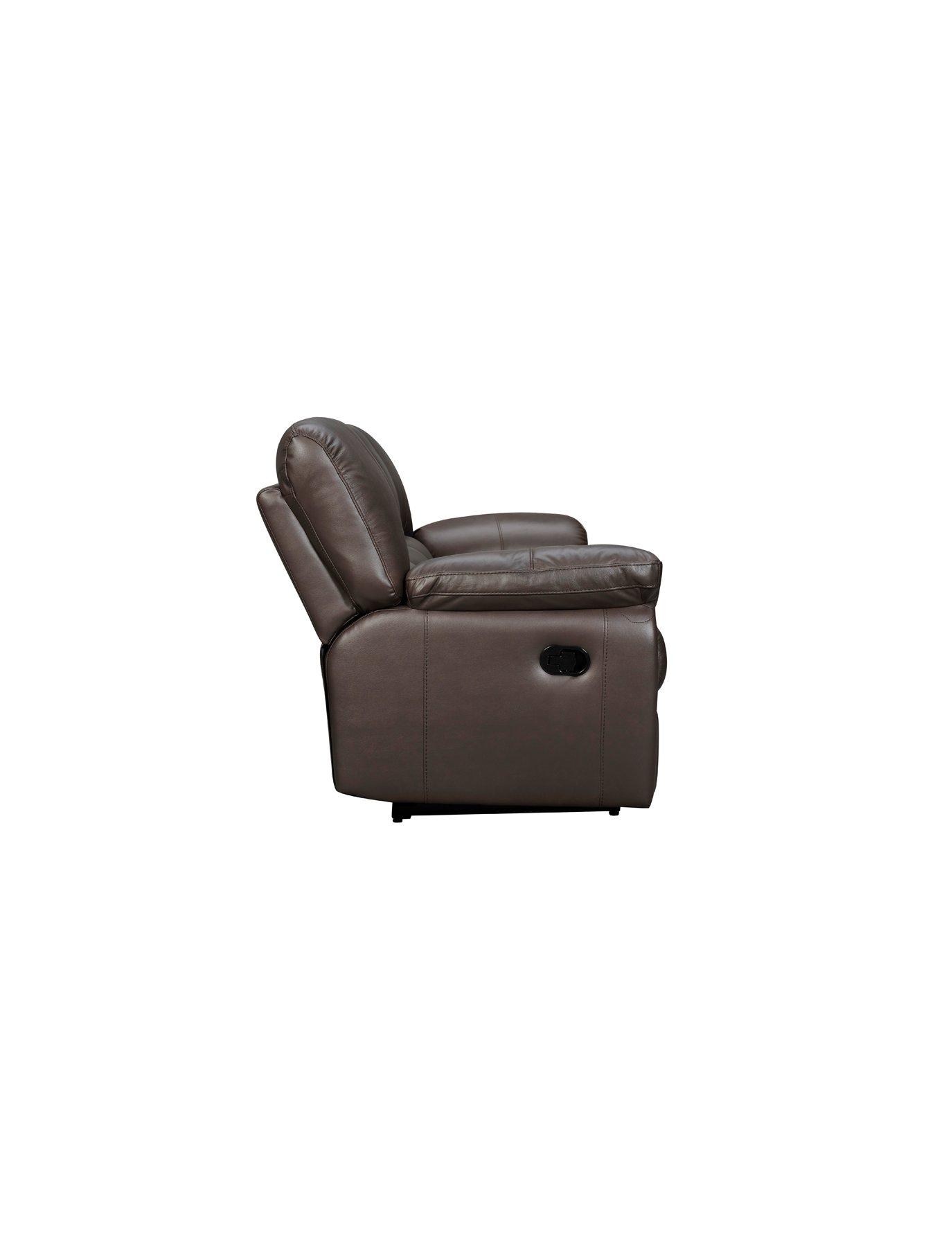 Image 4 of 6 of Leighton&nbsp;Leather/Faux Leather 2 Seater High Back Recliner Sofa - Brown -&nbsp;FSC&reg; Certified