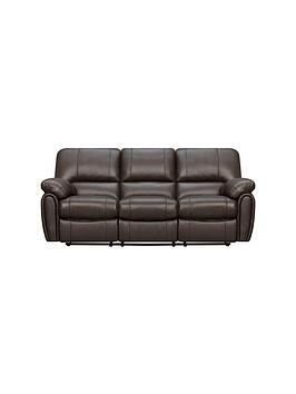 Product photograph of Leighton Leather 3 Seater Recliner Sofa - Brown from very.co.uk