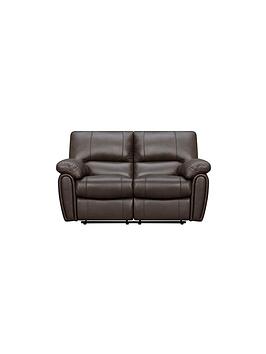 Product photograph of Leighton Leather 2 Seater Power Recliner Sofa - Brown from very.co.uk