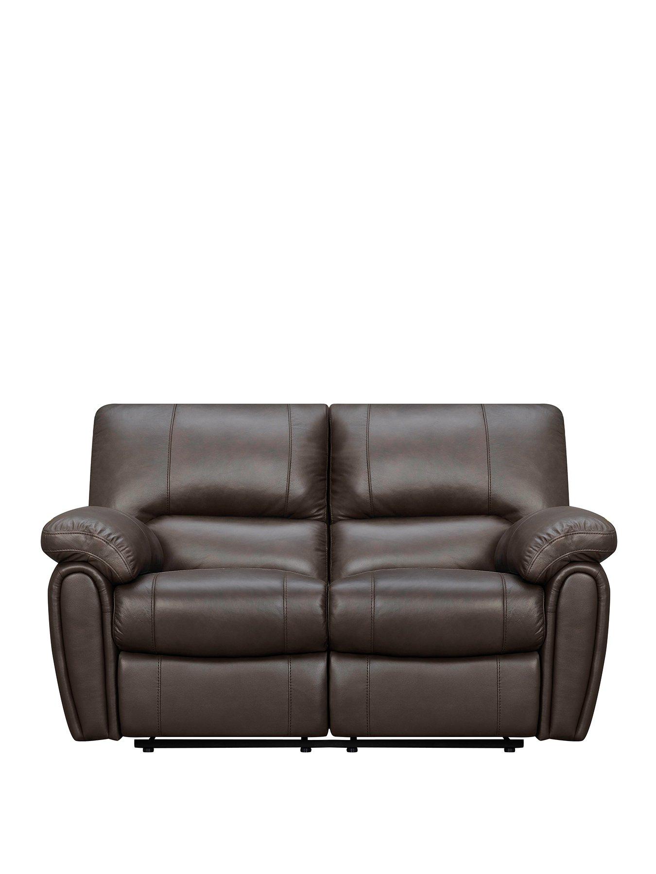 The Very Collection Leighton Leather/Faux Leather 2 Seater High Back Power Recliner Sofa - Brown - FSC® Certified