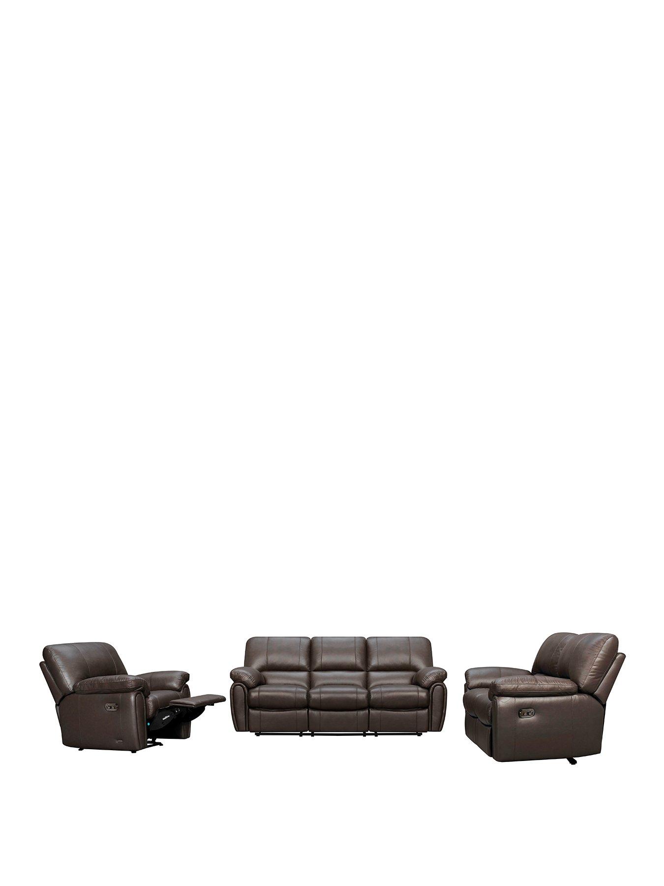Image 2 of 6 of undefined Leighton&nbsp;Leather/Faux Leather 2 Seater High Back&nbsp;Power Recliner Sofa&nbsp;- Brown&nbsp;- FSC&reg; Certified