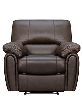 Product photograph of Leighton Leather Power High Back Recliner Armchair - Brown - Fsc Reg Certified from very.co.uk