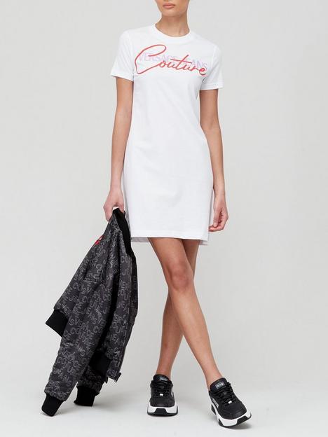 versace-jeans-couture-script-logo-t-shirt-dress-white