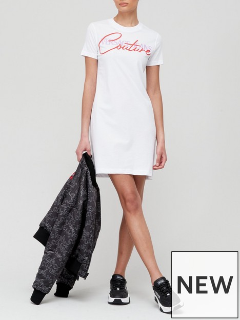 versace-jeans-couture-script-logo-t-shirt-dress-white