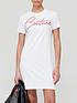  image of versace-jeans-couture-script-logo-t-shirt-dress-white