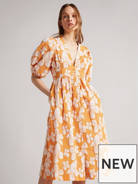 ted-baker-cinthy-button-front-jacquard-dress