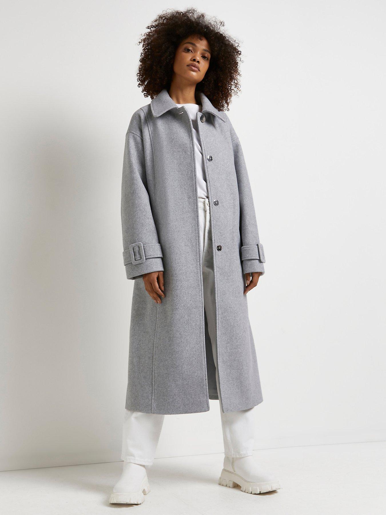  pCollar Belted Coat - Grey/p
