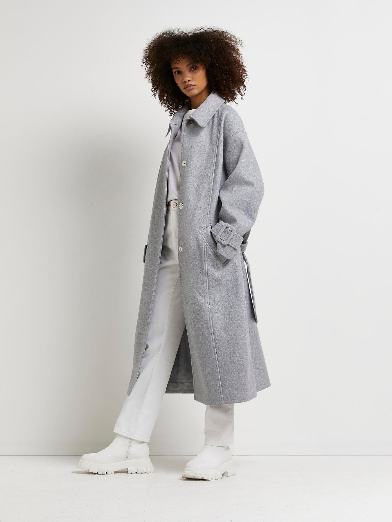 river island coat grey