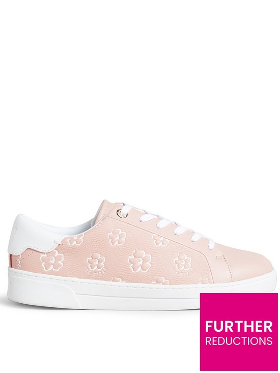 front image of ted-baker-taliy-magnolia-flower-cupsole-trainer