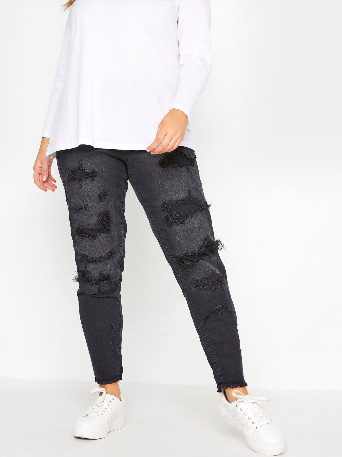 Jeans Yours Jenny Rip And Repair Jegging - Black