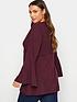 yours-yours-limited-collection-wrap-jersey-rib-flare-sleeve-top-plumstillFront