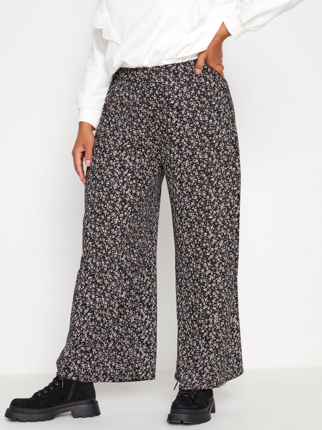 wide leg jersey trousers plus size