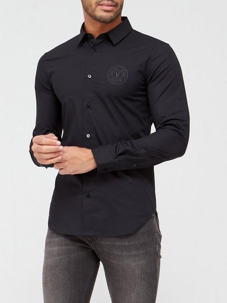 versace-jeans-couture-slim-fit-emblem-logo-shirt-black