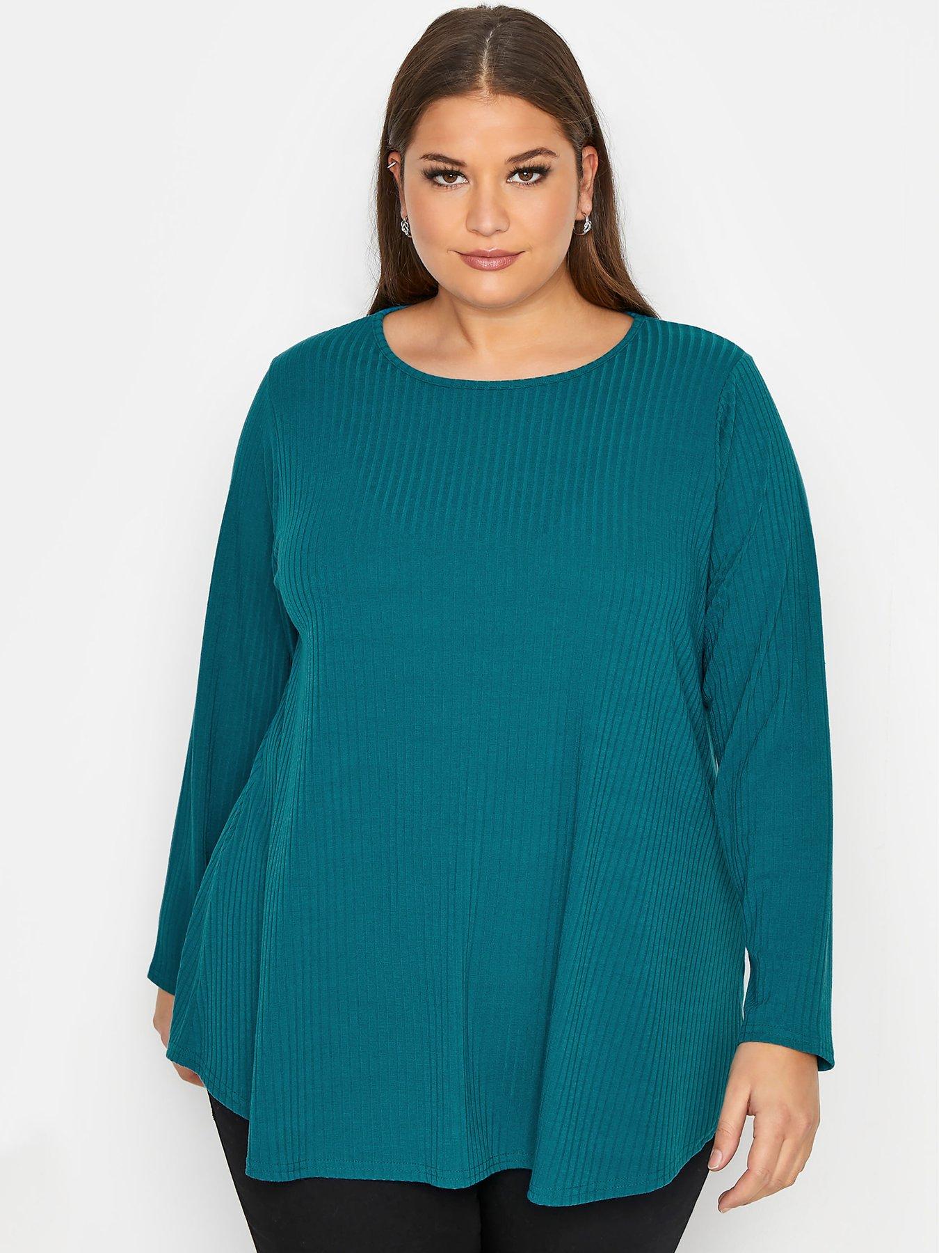 Women Yours Limited Collection Long Sleeve Rib Top - Teal