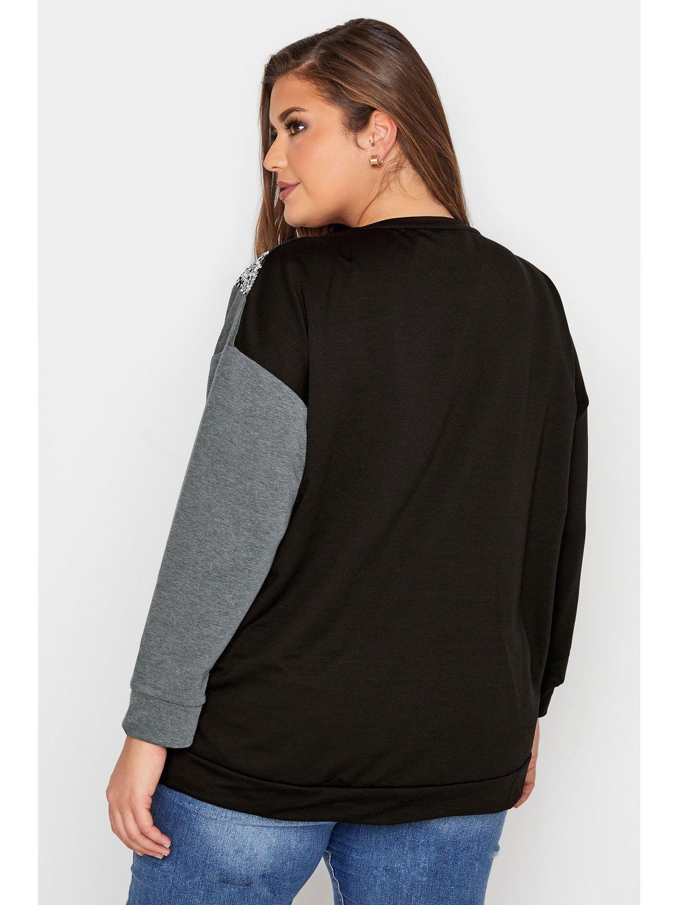  Half & Half Sequin Sweatshirt