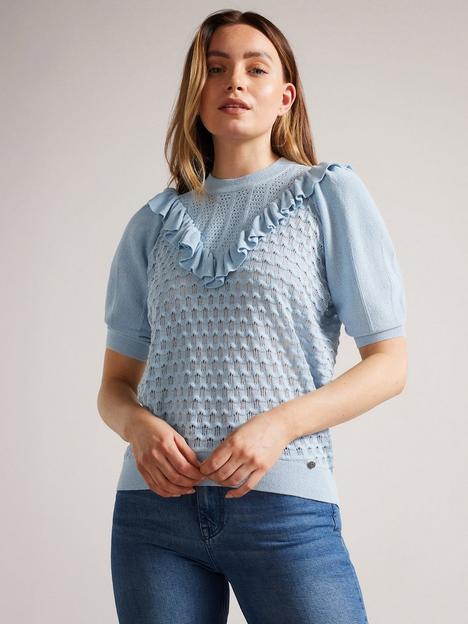 ted-baker-bernise-frill-detailed-knit-top
